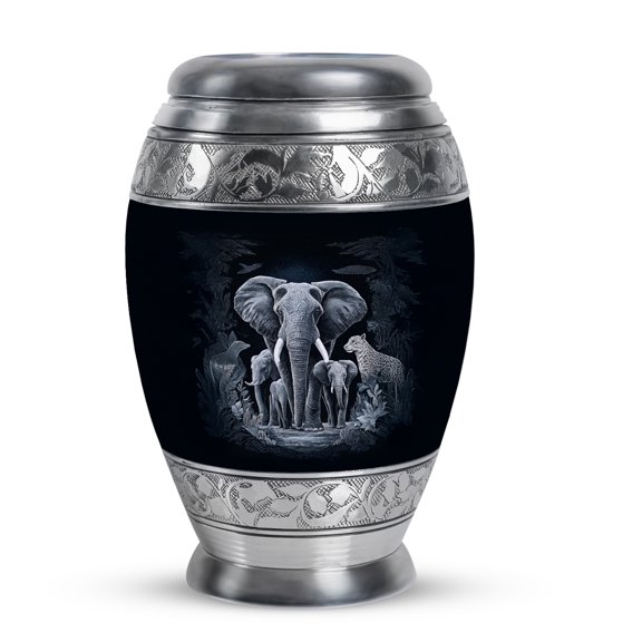 MUKTIVE Elephant Memorial Keepsake Urn for Ashes Adult Male, Black Cremation Urn for Ashes for Dad & Mom, Funeral Little Urns for Grandmother & Grandfather, 3 Inch