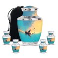 thumbnail image 1 of MUKTIVE Fishing Cremation Urns for Human Ashes - Combo Memorial Urns Large - Blue Burial Urn for Human Ashes for Male - Funeral Remain Holders for Mom - Memorial Gifts for Loss (1 Large & 4 Keepsake), 1 of 7