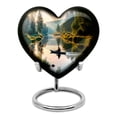 thumbnail image 1 of MUKTIVE Fishing Cremation Urns for Human Ashes for Family Heart Keepsake - Nature Small Handcrafted Funeral Memorial Urn - Ash Containers Holder - Creamtion Remembrance Gift for Loss for Dad (3 Inch), 1 of 7