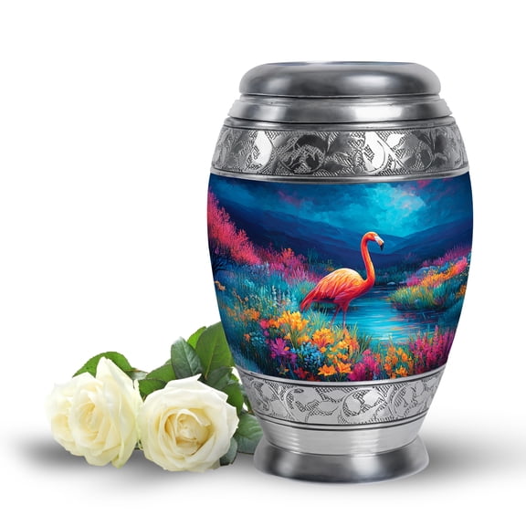 MUKTIVE Flamingo Urns for Adult Human Ashes - Keepsake Urns for Human Ashes Dad - Black Cremation Urn for Adult Men - 3 Inch Mini Urn or Burial Mom