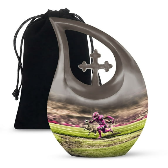 MUKTIVE Football Urn for Human Ashes Adult Man - Large Urns for Human Ashes Adult Woman - Green 10Inch Large Urn - Pack of 1