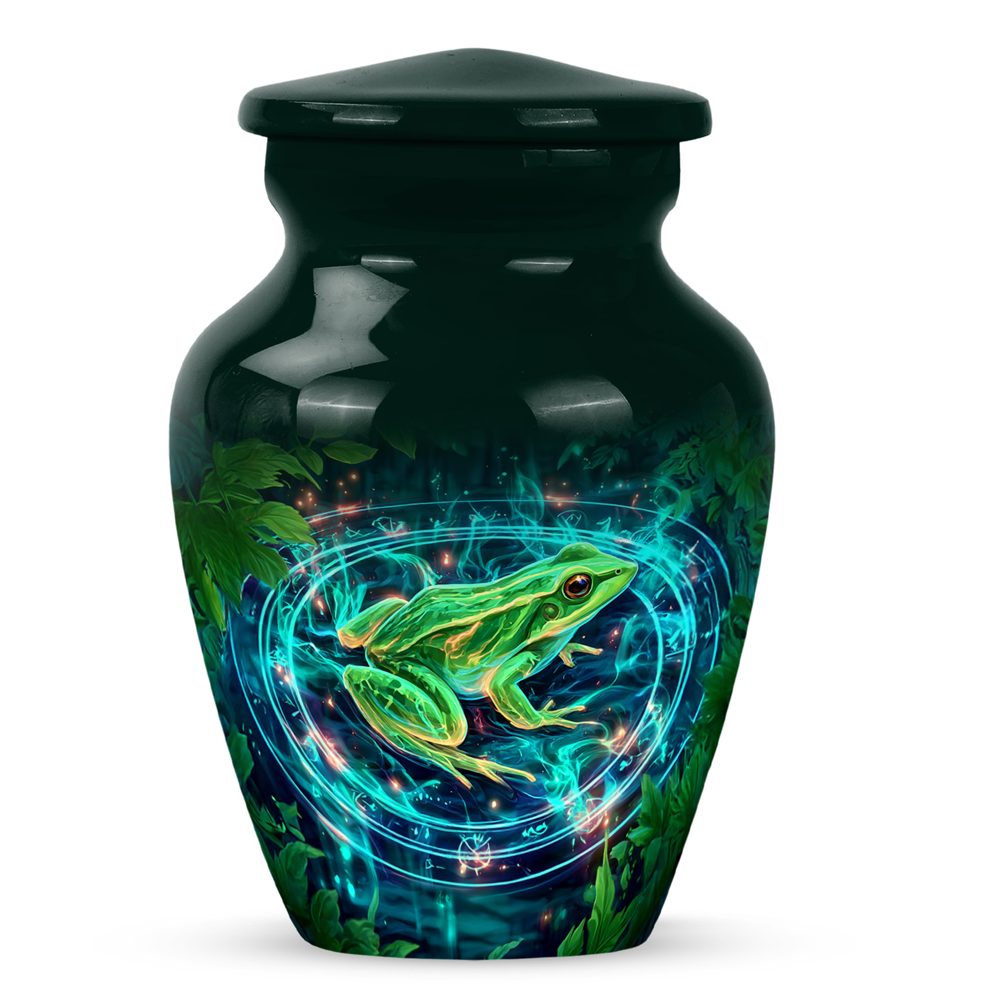 MUKTIVE Frog Keepsake Burial Urns for Adult Male, Mini Green Cremation Urns for Adult Ashes Women, Tiny Memorial Urn for Ashes for Mother & Father, 3 Inch