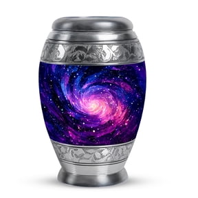 MUKTIVE Galaxy Adult Haert Shaped Urns for Human Ashes 3 Inch, Blue Funeral Urns for Adult Ashes Men, Keepsake Urn for Dad, Ash Urn for Parents Remains, Remembrance for Mom
