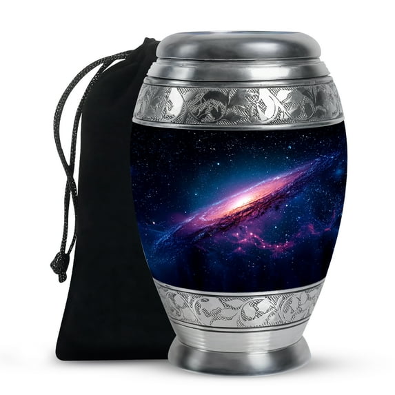 MUKTIVE Galaxy Black Urn for Ashes Adult Male & Female 10 Inch, Heart Cremation Urns for Burial, Funeral & Memorial, Large Decorative Heart Urns, Memorial Cremains Ash Urn for Loved Ones
