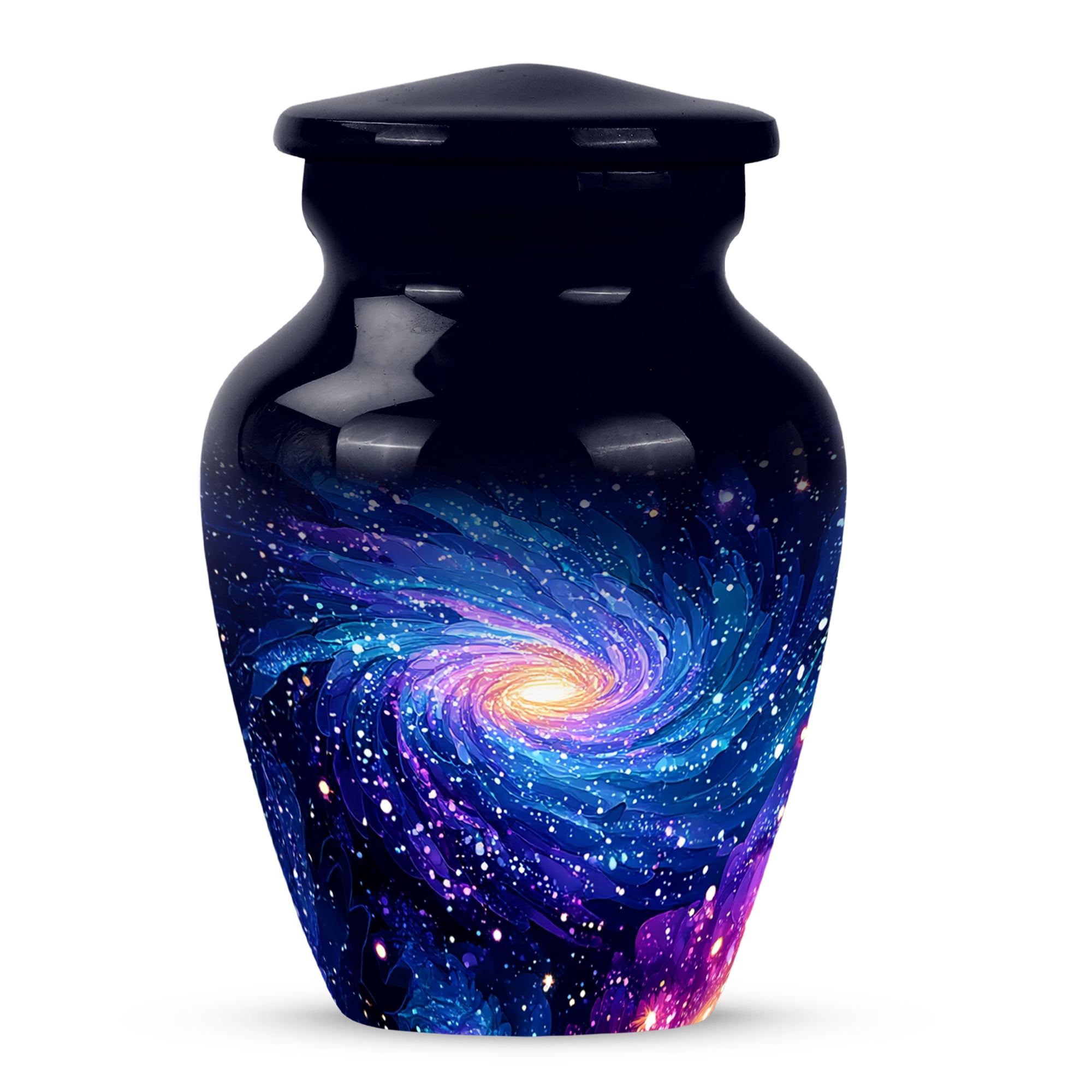 MUKTIVE Galaxy Blue Urn for Women Ashes, Funeral Urns for Father Ashes Adult Male and Female, Keepsake Urns For Dad, Cremation Urn for Adult Male for Burial, 3 Inch