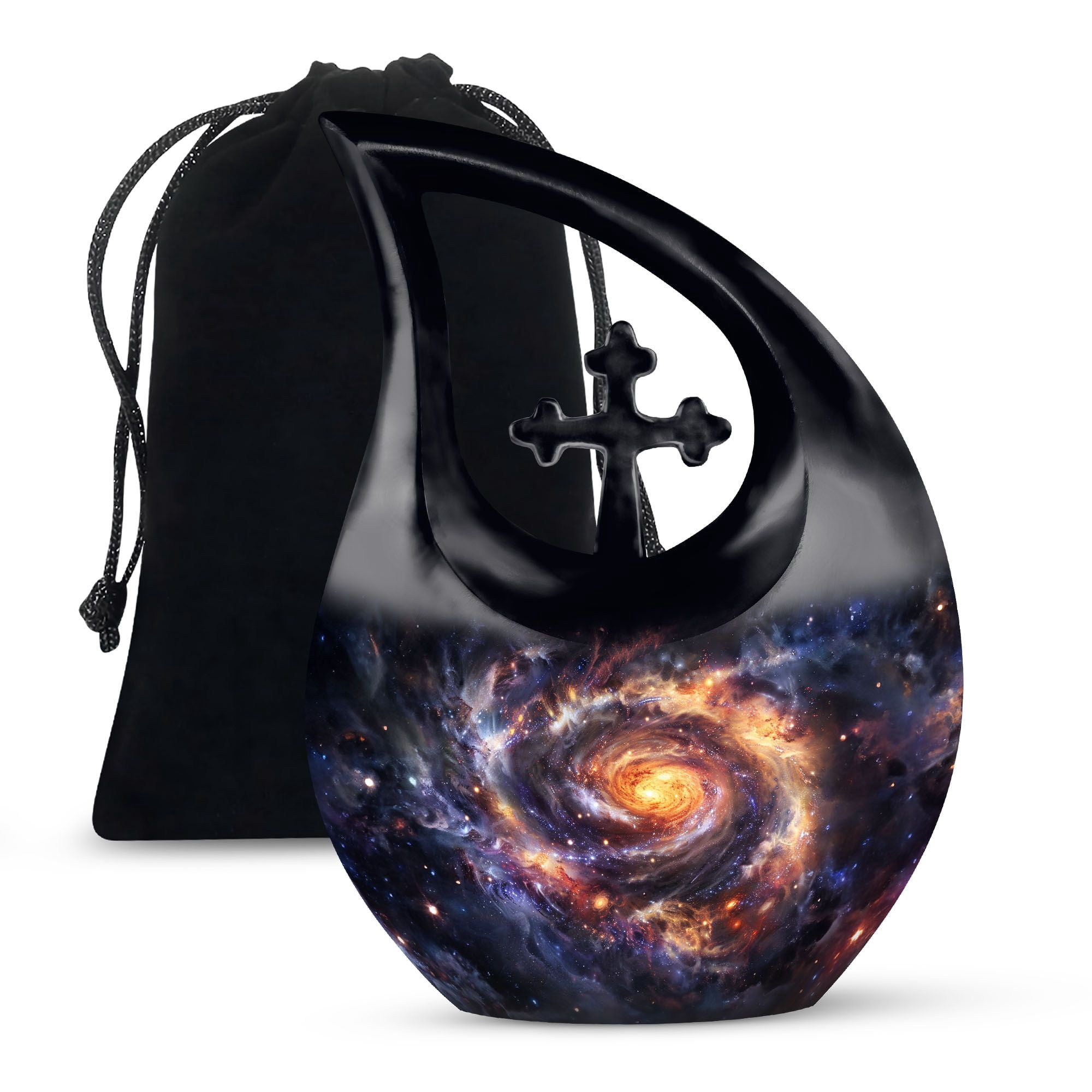 MUKTIVE Galaxy Memorial urns for Human Ashes Adult Female - Large Burial Decorative urn for Human Ashes Adult Man - Funeral Ashes 10 inch