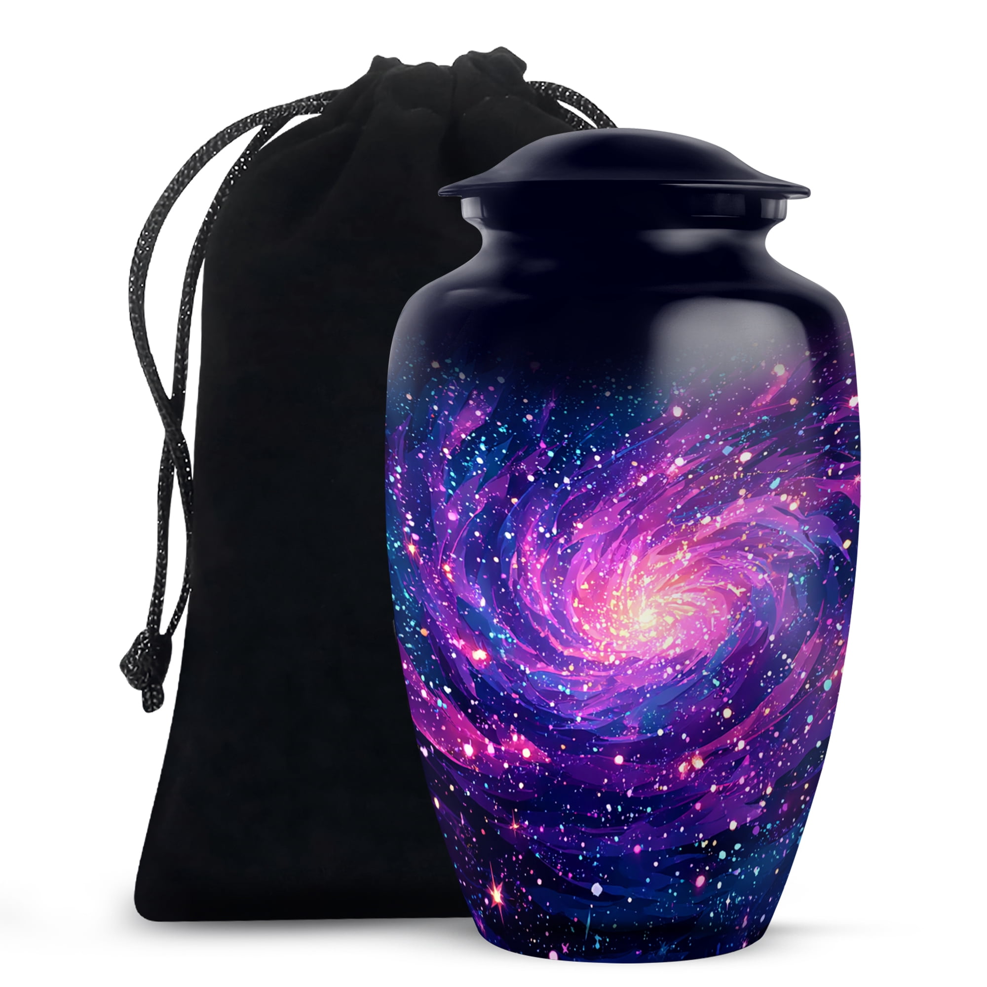 MUKTIVE Galaxy Purple Cremation Urn for Human Ashes Mom & Dad, Large Unique Urns for Ashes Men and Women, Funeral Urns, Memorial Blue Urn for Female, 10 Inch