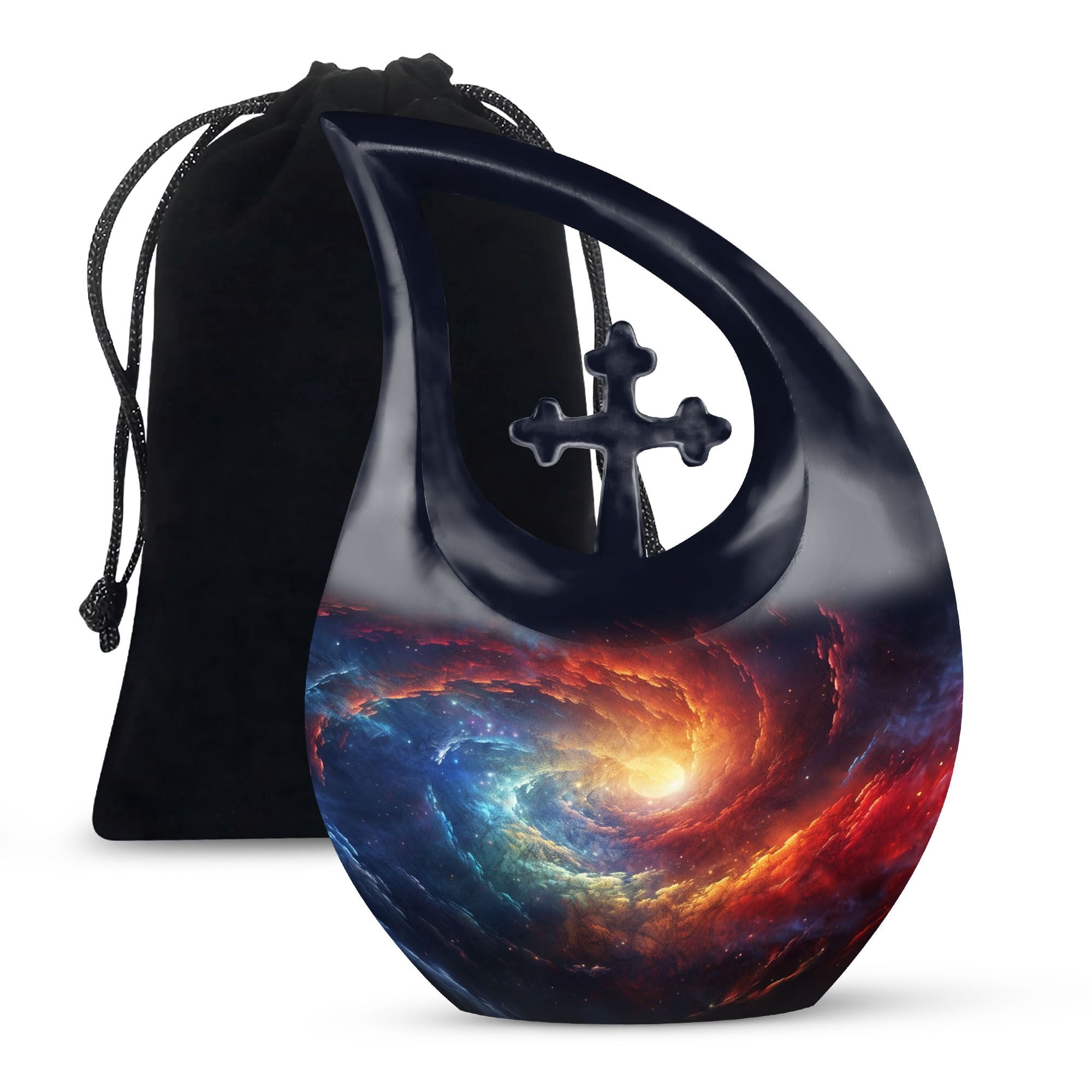 MUKTIVE Galaxy Urn for Ashes - Tear Drop Urns for Human Ashes - 10 Large Galaxy Design Urn - largeFor Women & Men