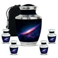 thumbnail image 1 of MUKTIVE Galaxy Urns for Human Ashes, Black Burial Large Urn for Ashes Adult Male 10 Inch, Funeral 3 Inch Urn for Male, Cremation Urns for Adult Female for Remains(1 Large, 4 Keepsake), 1 of 7