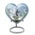 thumbnail image 1 of MUKTIVE Golfball Funeral Decorative Urn for Women & Men, Beautiful Heart Urns, Keepsake Grey Urn for Ashes of Human, Cremation Urns for Female Funeral, Mountain Urn, 3 Inch, 1 of 7