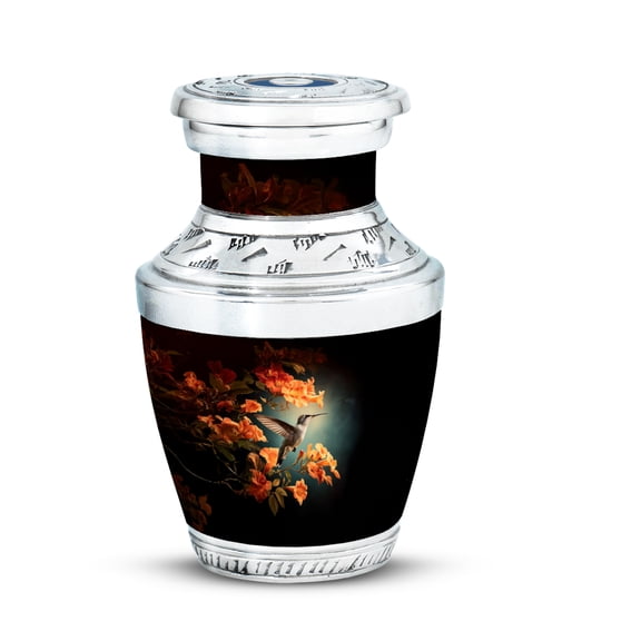 MUKTIVE Humming Bird Memorial Keepsake Burial Urn for Adult Ashes Female - Small Cremation Funeral Urns for Human Ashes Women & Men - Decorative Black 3 Inch Tiny Urn