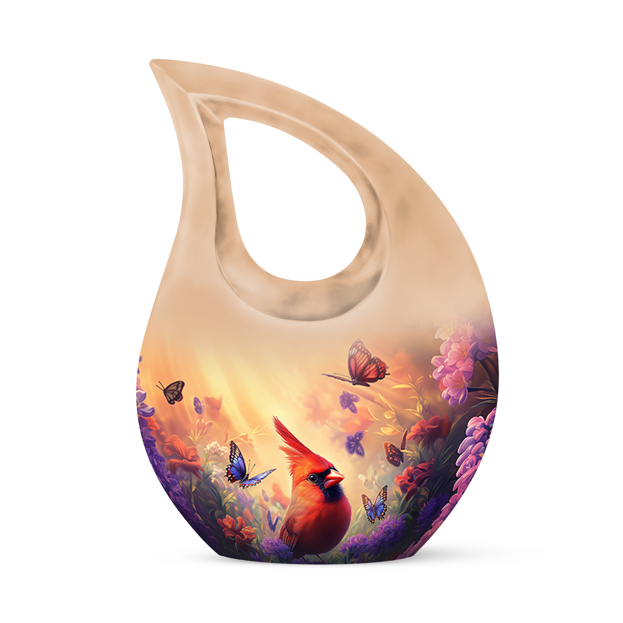 MUKTIVE Large Northern Cardinal Urns for Adult Women Ashes - Cremation Urn for Human Ashes Adult Male & Female - Decorative Funeral 10 Inch