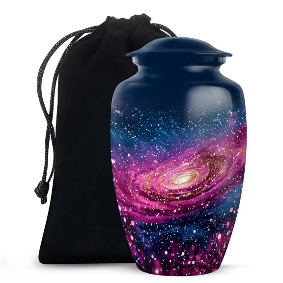 MUKTIVE Majestic Galaxy Adult Cremation Urns for Human Ashes Male & Female, Large Pink Funeral Urn for Women, Decorative Urns, Memorial Urn for Father Funeral, 10 Inch