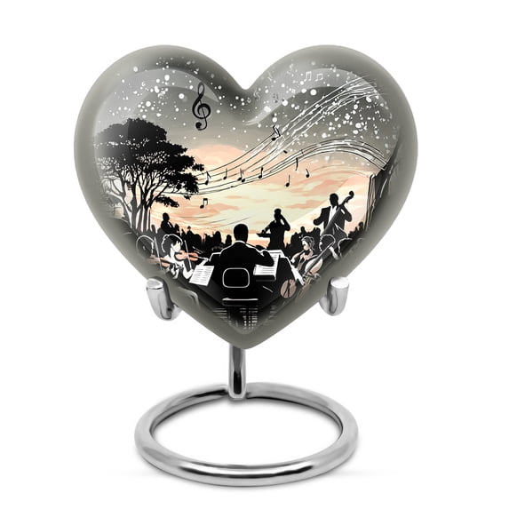 MUKTIVE Musician Cremation Urns for Human Ashes for Men, Keepsake Funeral Urn for Adult Ashes, Home Décor Remain Holder, Mini Grey Urns for Loved Ones, Burial Urn, 3 Inch