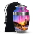 thumbnail image 1 of MUKTIVE Northern Lights Cremation Urn, Human Ashes for Women, Decorative Purple Urns for Men, Large Memorial Urn for Parents, Decorative Car Funeral Urns, 10 Inch, 1 of 7