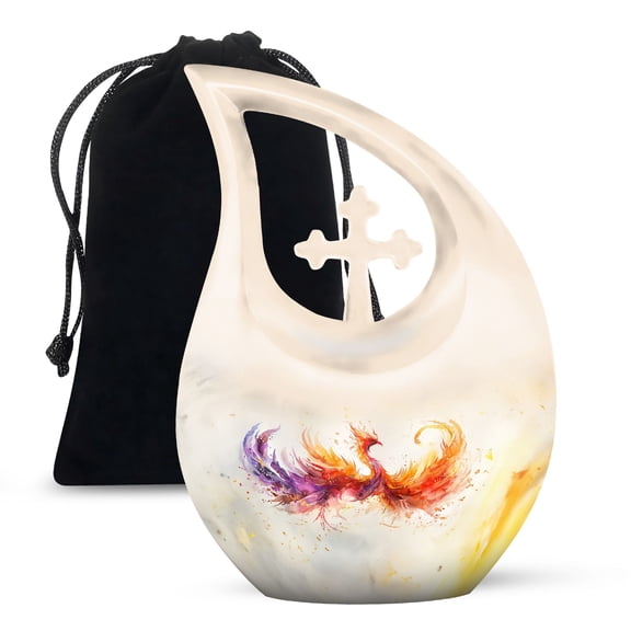 MUKTIVE Phoenix Cremation Urn, Urns for Human Ashes Adult, Cremation Boxes, Funeral Urn for Men and Women, 10 inch Large Urns