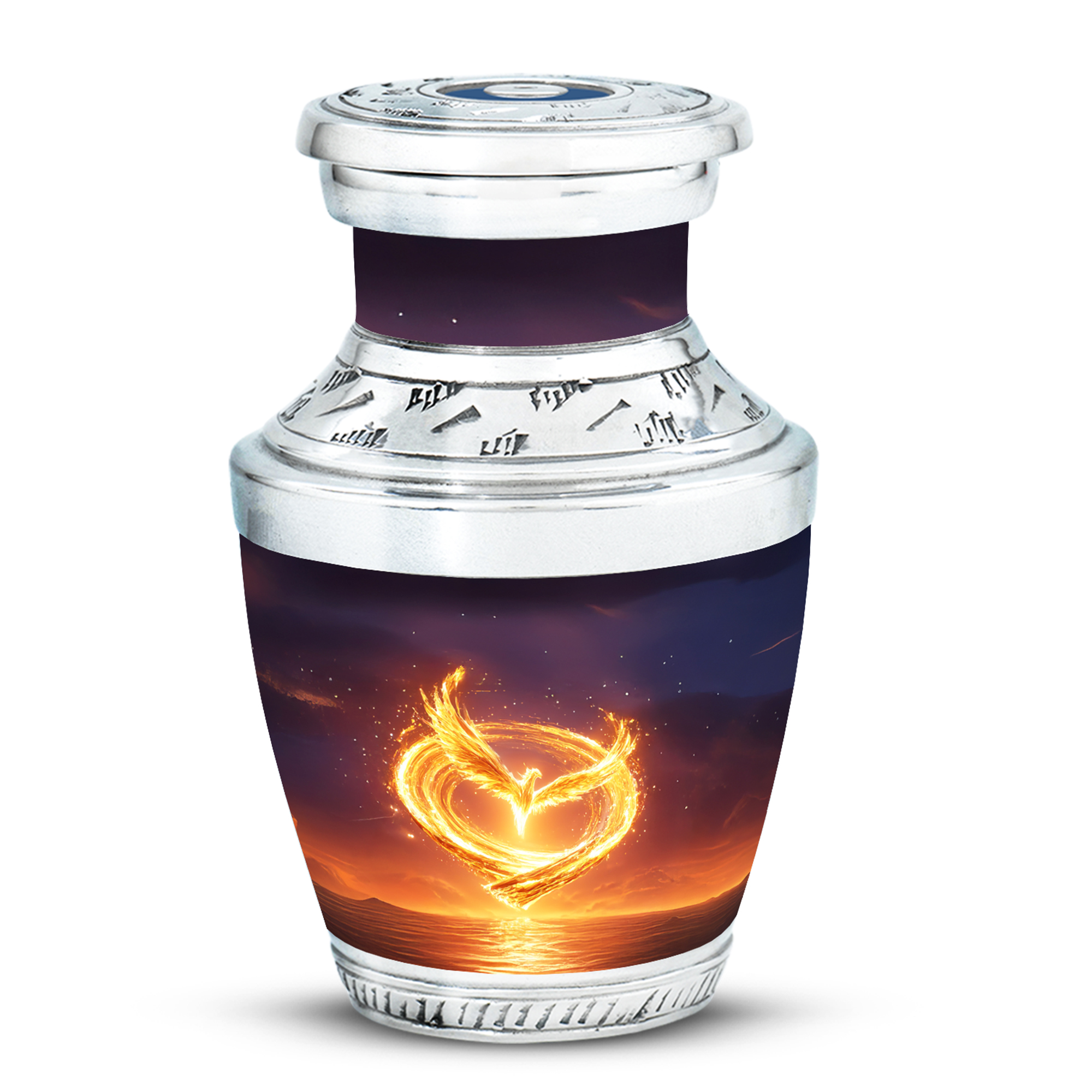 MUKTIVE Phoenix Mini Cremation Urn for Human Ashes Mom & Dad, Black Keepsake Burial Decorative Urns for Ashes Men & Women, Ocean Urns for Male & Female for Funeral, 3 Inch Star Portable Small Urn
