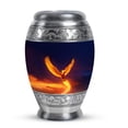 thumbnail image 1 of MUKTIVE Phoenix Small Keepsake Urns for Human Ashes Adult Cremation of Women, Dark Blue Urn for Ashes Adult Male for Burial, Unique Funeral and Memorial Gift for Couple, 3 Inch, 1 of 7