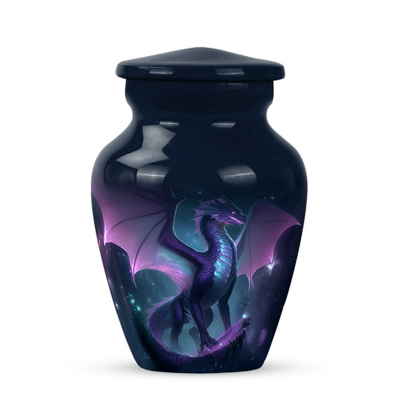 MUKTIVE Purple Dragon Urns for Human Ashes Adult Male, Memorial Blue Ash Holders for Human Ashes, Cremation Urns for Men, Keepsake Urn for Adult Female, Decoartive Funeral Gift