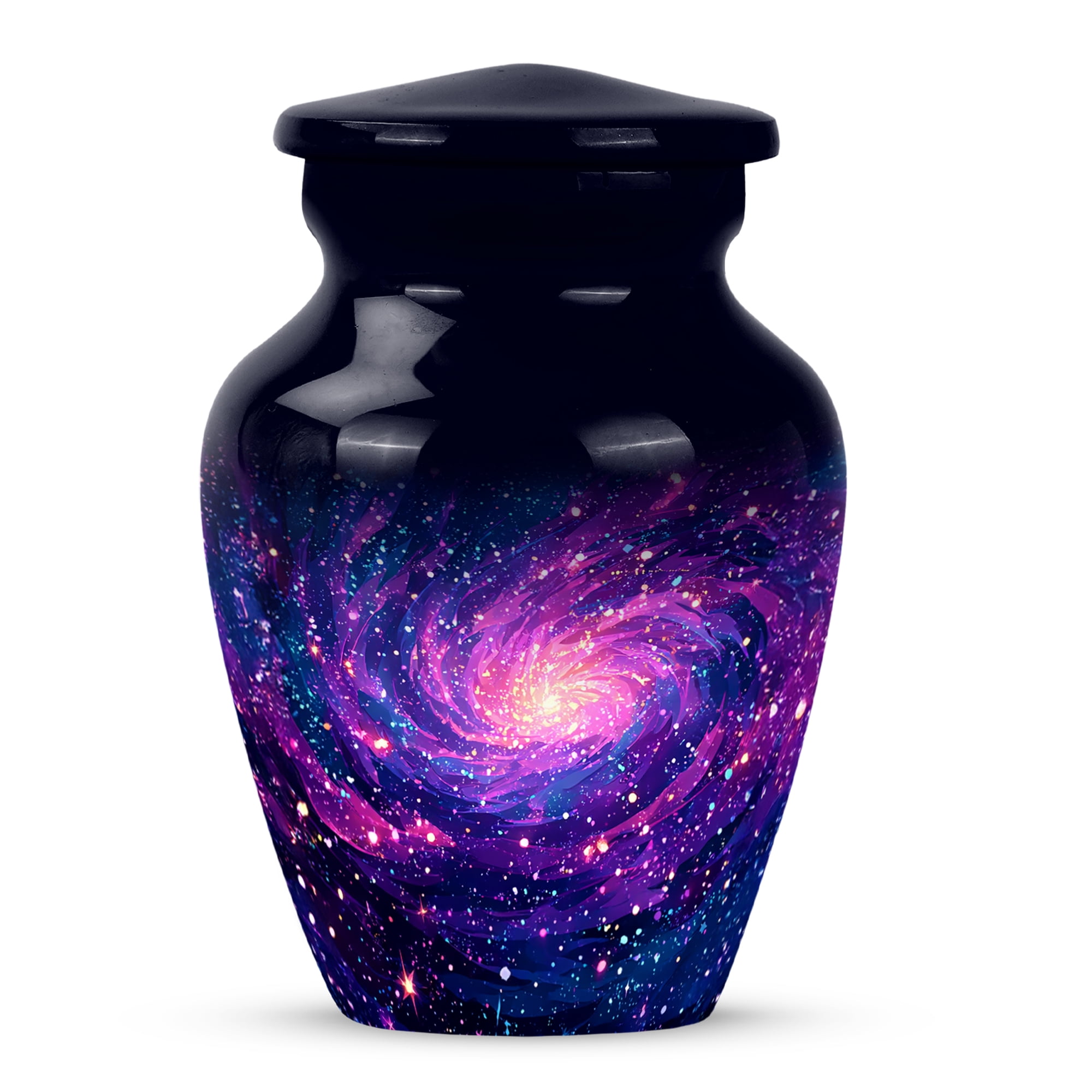 MUKTIVE Purple Galaxy With Stars Burial Urns for Ashes Adult Male, Keepsake Funeral Blue Urns for Ashes Adult Female, Cremation Urn for Women, Dad and Mom Urn, 3 inch