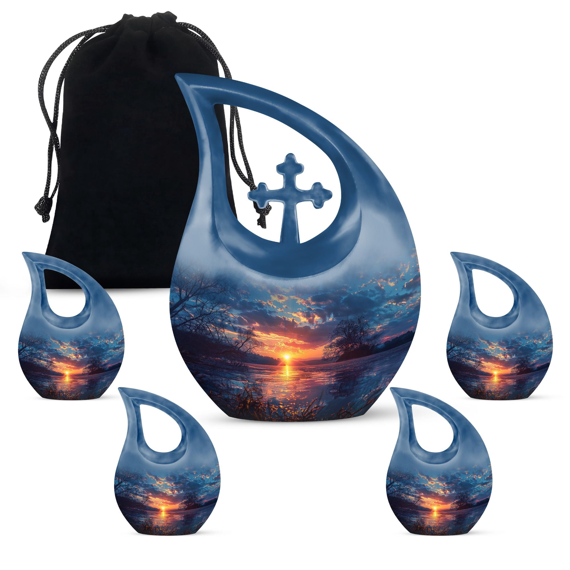 MUKTIVE Sunset Combo Sets for Adult Male & Female, Burial Urn for Ashes ...