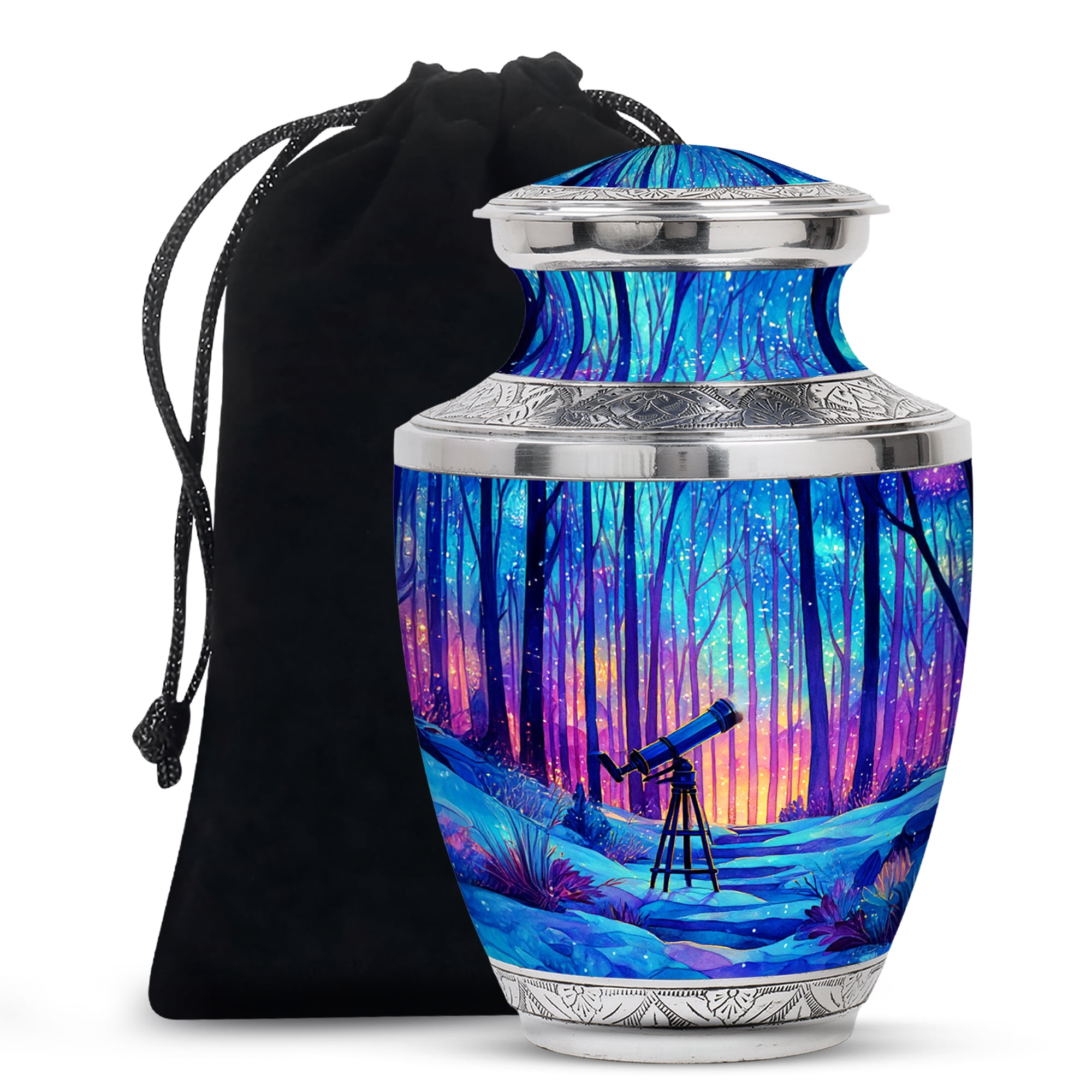 Heart of Love Cremation Urn for Human Ashes – Beautiful Memorial ERN for Adult – Decorative ERN for Loved Ones – Funeral Urn for Burial or Display (Black Gold, Adult