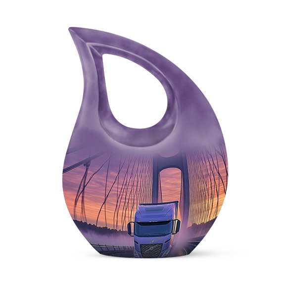 MUKTIVE Truck Urns for Ashes Adult Female Mother & Dad Male - Beautiful Cremation Urn for Loved Ones - Memorial Funeral Urns - (Size - 10Inch) - Pack of 1