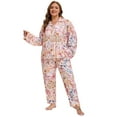 thumbnail image 1 of MUKVIK Plus Size Pajamas for Women Set Long Sleeve Button Down with Pockets, 1 of 6