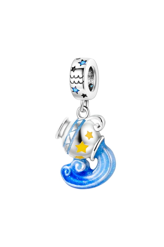 12 Constellation Zodiac Charm for Bracelet 925 Silver Aquarius Charm Women Birthday Gift for Her
