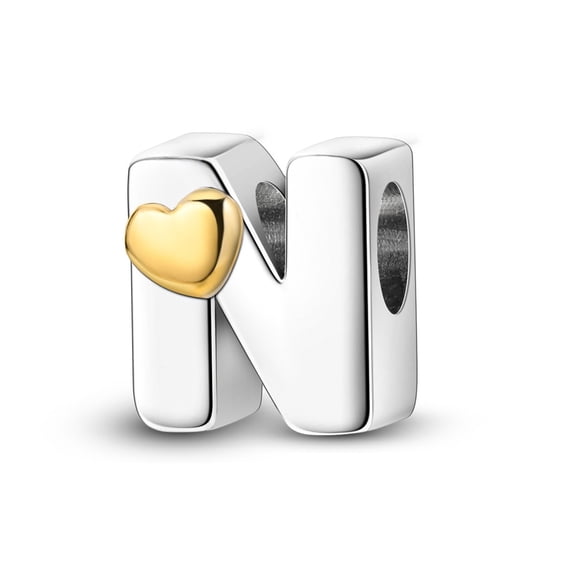 MULA 925 Sterling Silver Alphabet Initial Letter Charms Heart for Women Gift Jewelry Making