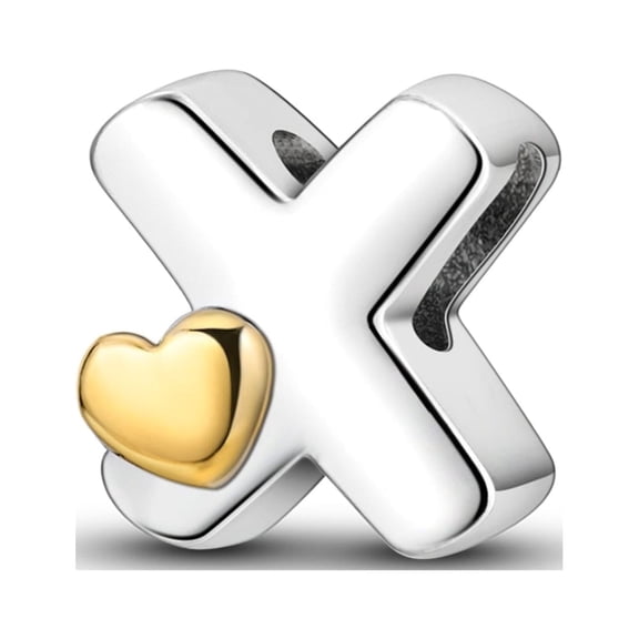 MULA 925 Sterling Silver Alphabet Initial Letter Charms Heart for Women Gift Jewelry Making