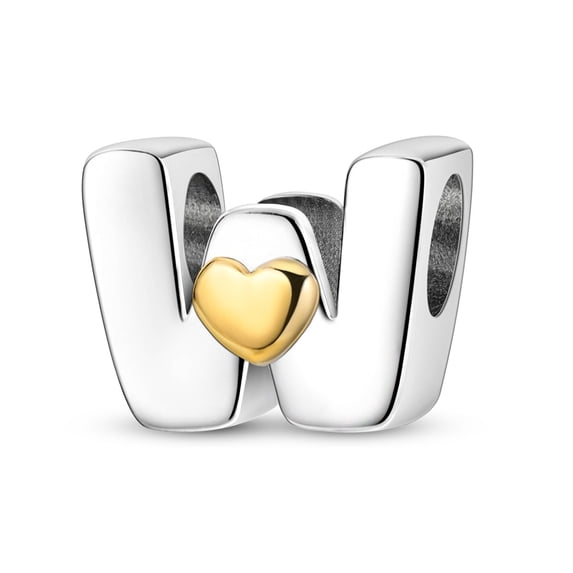 MULA 925 Sterling Silver Alphabet Initial Letter Charms Heart for Women Gift Jewelry Making