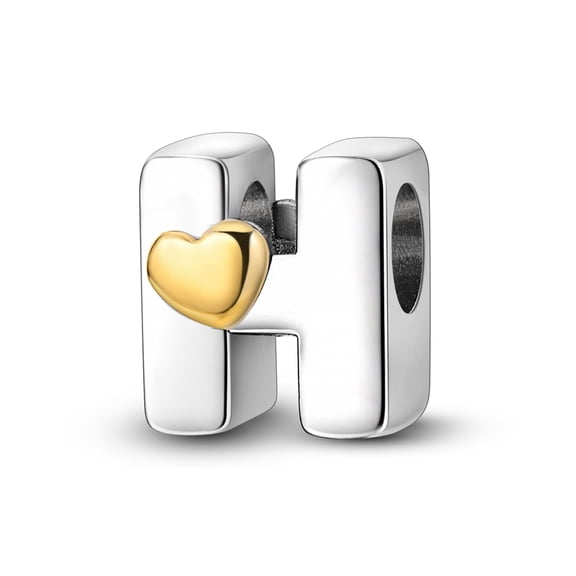 MULA 925 Sterling Silver Alphabet Initial Letter Charms Heart for Women Gift Jewelry Making