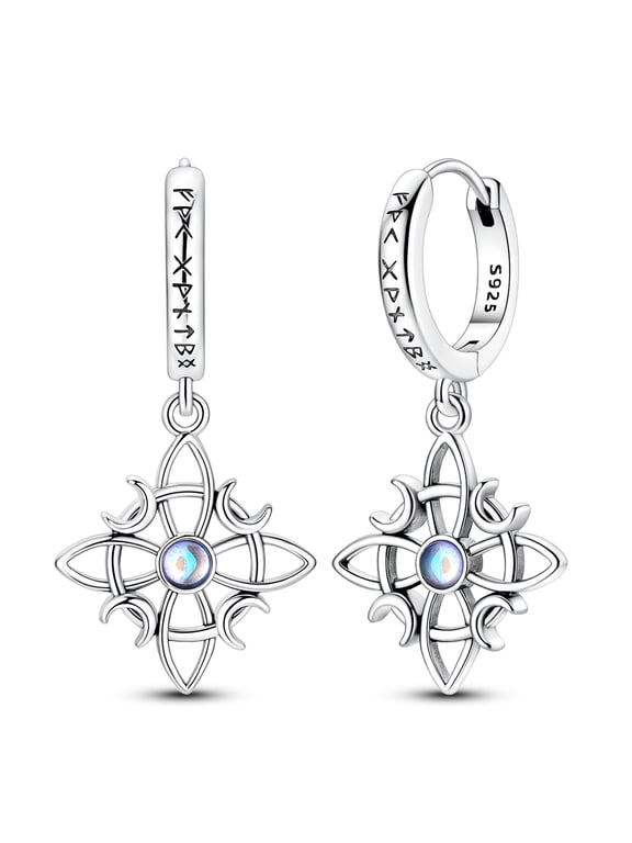 925 Sterling Silver Celtic Knot Hoop Huggie Earrings for Women, Hypoallergenic Jewelry Birthday Gift with Box