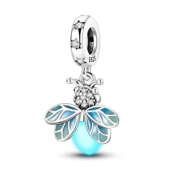 MULA 925 Sterling Silver Charm for Bracelets Luminous Firefly Dangle Charms Women Jewelry Gift