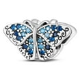 thumbnail image 1 of MULA 925 Sterling Silver Charm for Bracelets Necklace Blue Butterfly Dangle Women Jewelry Gift, 1 of 7