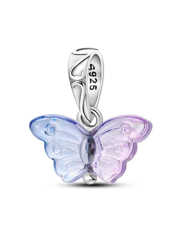 Silver Charm for Bracelets Necklace Butterfly Dangle Charms Women Jewelry Gift