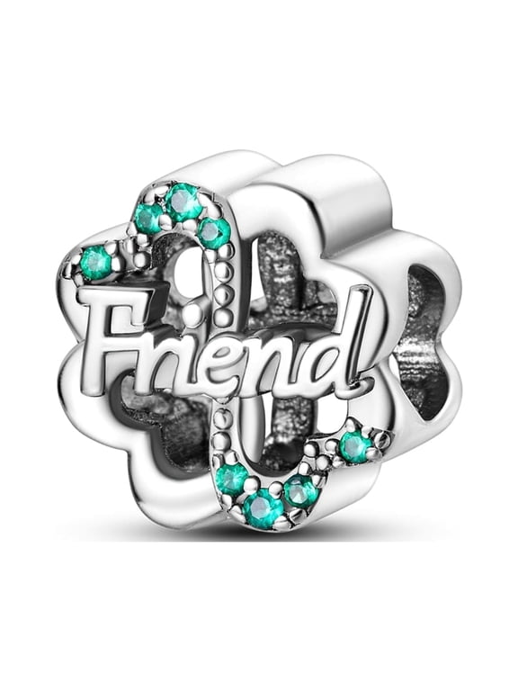 925 Sterling Silver Charms fit Bracelet Clover Friendship Bead Gift for Women Family