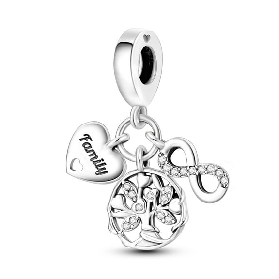 MULA 925 Sterling Silver Charms for Bracelet Eternal Family Tree of Life Dangle Gift for Women