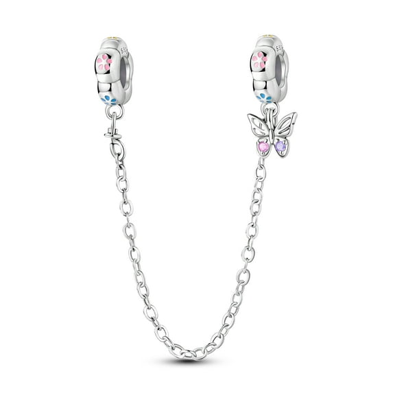 MULA 925 Sterling Silver Charms for Women Butterfly Safety Chain for Bracelet and Necklace Gift for Her