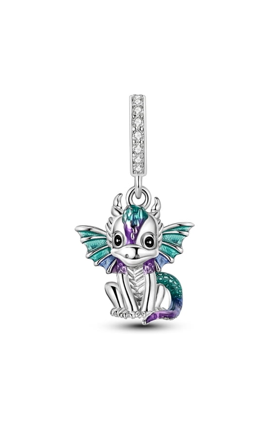 925 Sterling Silver Charms for Women Cute Fire Dragon Beads for Bracelet and Necklace Gift for Her