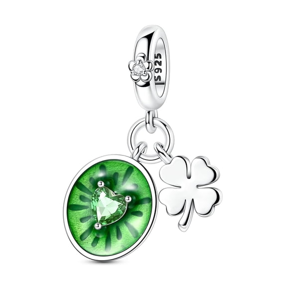 MULA 925 Sterling Silver DIY Charm 5A Zircon Fruit Clover Pendant fit Bracelet for Women Jewelry