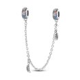 thumbnail image 1 of MULA 925 Sterling Silver DIY Charm Safety Chain fit Bracelet 5A Zircon Colorful Feathers for Women Jewelry Making, 1 of 5