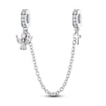 thumbnail image 1 of MULA Silver DIY Charm Safety Chain fit Bracelet AAA CZ Guardian of Love for Women Jewelry Making, 1 of 5