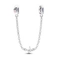 thumbnail image 1 of MULA 925 Sterling Silver DIY Charm Safety Chain fit Bracelet Cubic Zirconia Heartbeat Paw for Women Jewelry Making, 1 of 5