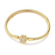 MULA 925 Sterling Silver Golden Plated 5A Zircon Paw Print Bracelet fit Charms Bracelet for Women Jewelry