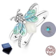thumbnail image 1 of MULA 925 Sterling Silver Luminous Firefly Ring for Women, Hypoallergenic AAA CZ Dainty Birthday & Valentine's Day Gift with Box Size 8, 1 of 9