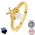 thumbnail image 1 of MULA 925 Sterling Silver Ring for Women, Gold Plated Luminous Firefly Hypoallergenic Sparkling Cubic Zirconia Birthday Gift Jewelry with Box, 1 of 11