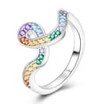 thumbnail image 1 of MULA 925 Sterling Silver Rings Band Stacking with Cubic Zirconia Size 6-9 Gifts for Women Lover, 1 of 6