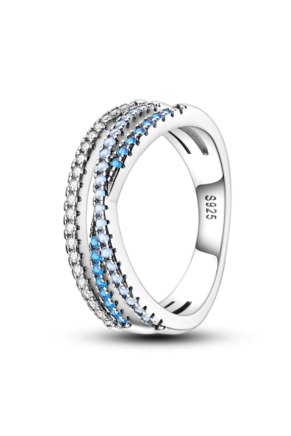 925 Sterling Silver Rings Band Stacking with Cubic Zirconia Size 6-9 Gifts for Women Lover